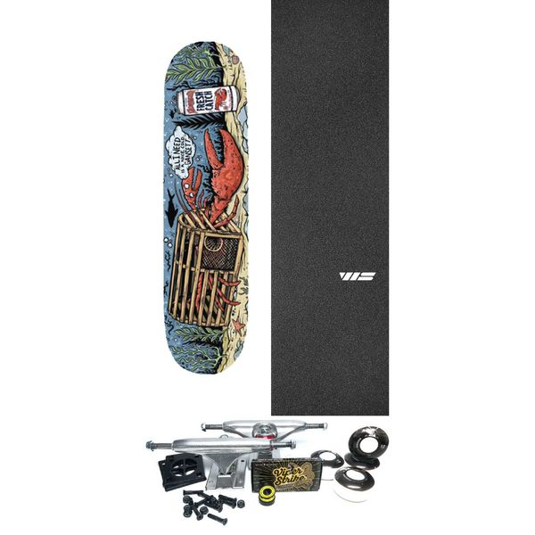 All I Need Skateboards x Narragansett Beer Fresh Catch Skateboard Deck - 8.3" x 32" - Complete Skateboard Bundle